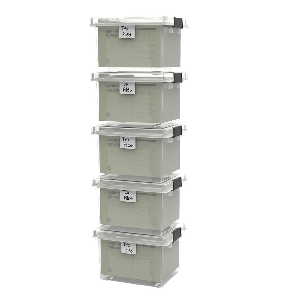 Ezy Storage 30L File Box Clear Officeworks
